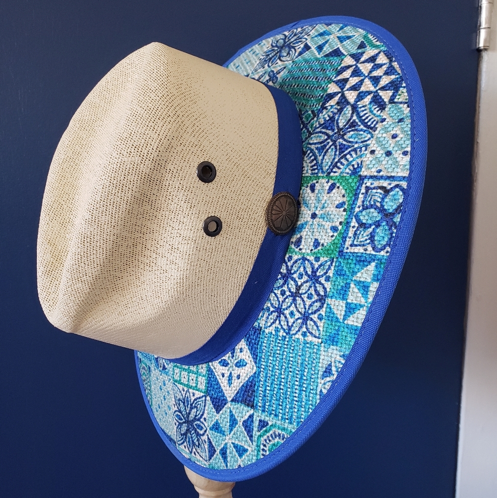 Azulejos Inspired Embroidered Hat